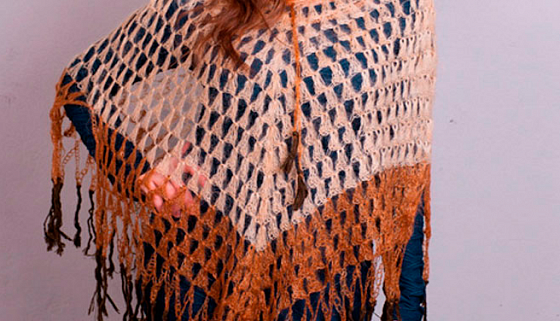 Оренбургский пуховый платок ручной работы арт. ШП0036 160Х60